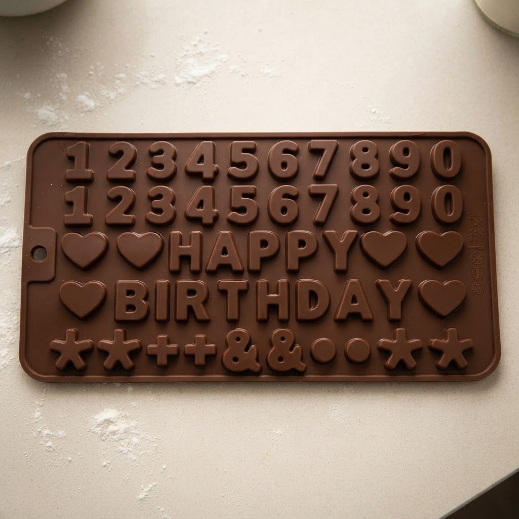 AI Design for create image which show the front side jis mai chocholate pour ho kr freez ho gi ya bake ho gi