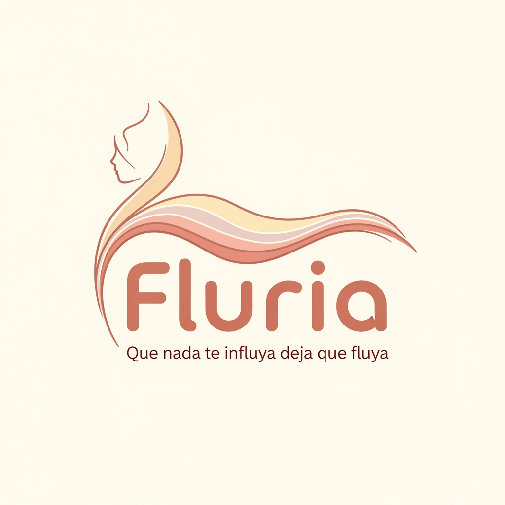 AI Design for Nombre de la marca: Fluria / Enfoque: Principalmente Fluria es una aplicacion que ayuda a las mujeres y personas mentruantes a controlar registrar su periodo y sus sintomas pero para diferenciarse de las demas aplicacions del mercado tambien es unatienda online de productos de hgiene femenina sostenibles y un sistema donde proporviona a las usuarias soporte tecnico y emocional ademas de un sistema que ayuda a compartir y divulgar informacion verificada sobre el cuerpo femenino para combatir la desinformacion / Eslogan: Que nadate influya deja que fluya" / Identidad de la marca: Amistosa , intma y segura, crea la sesacion de ser una red de apoyo cercana y un soporte para vivir la mentruacin y lo que eso conlleva con naturalidad. / Paleta de colores para el logotpo y la marca: paleta de todos pastel calidos tirando a claros para dar sensacio de feminidad confiana, todo mezclado con blanco crema