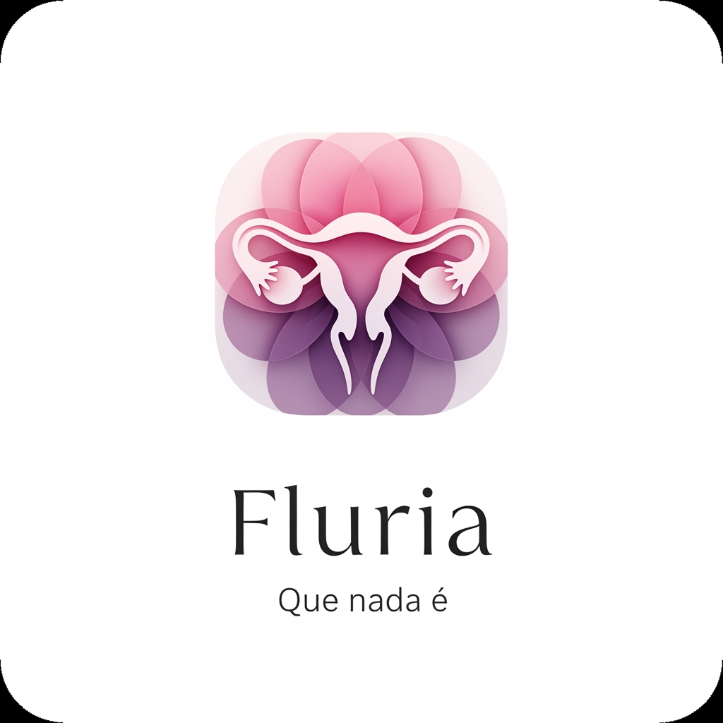 AI Design for Nombre de la marca: Fluria / Enfoque: Principalmente Fluria es una aplicacion que ayuda a las mujeres y personas mentruantes a controlar registrar su periodo y sus sintomas pero para diferenciarse de las demas aplicacions del mercado tambien es unatienda online de productos de hgiene femenina sostenibles y un sistema donde proporviona a las usuarias soporte tecnico y emocional ademas de un sistema que ayuda a compartir y divulgar informacion verificada sobre el cuerpo femenino para combatir la desinformacion / Eslogan: Que nada e
