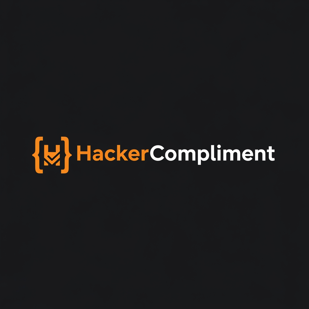 AI Design for Modern tech startup logo with integrated text, the text reads
"HackerCompliment" in a bold geometric sans-serif font.
Design: A sleek terminal/code bracket symbol or a minimalist
checkmark-inside-brackets icon merged with the letter H,
in orange color #FF6B2B.
The icon and text are on the same horizontal line.
Dark background #09090b. Orange accent #FF6B2B.
Clean, minimal, professional. No gradients.
Flat design. Similar style to Vercel or Linear logos.
White text for "Compliment" part, orange for "Hacker" part.
Create something extra ordinary