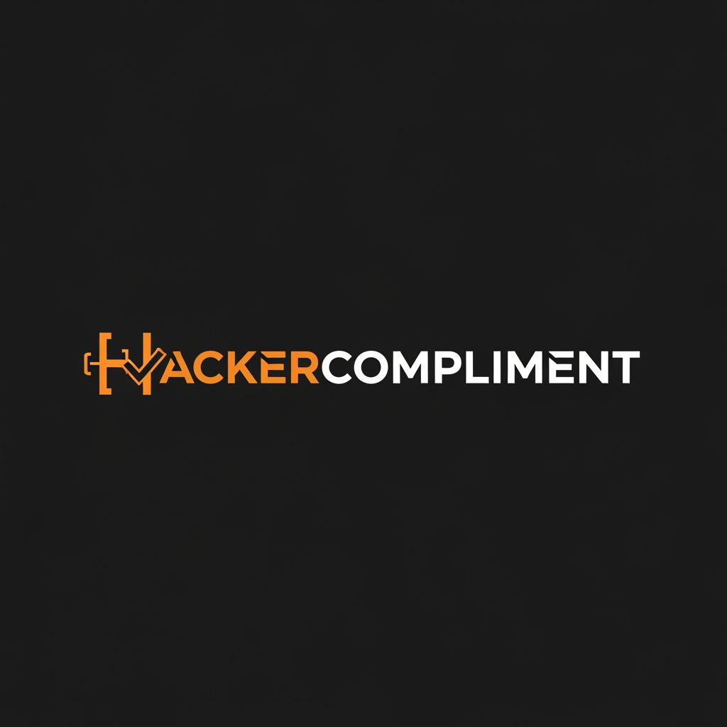 AI Design for Modern tech startup logo with integrated text, the text reads
"HackerCompliment" in a bold geometric sans-serif font.
Design: A sleek terminal/code bracket symbol or a minimalist
checkmark-inside-brackets icon merged with the letter H,
in orange color #FF6B2B.
The icon and text are on the same horizontal line.
Dark background #09090b. Orange accent #FF6B2B.
Clean, minimal, professional. No gradients.
Flat design. Similar style to Vercel or Linear logos.
White text for "Compliment" part, orange for "Hacker" part.
Create something extra ordinary