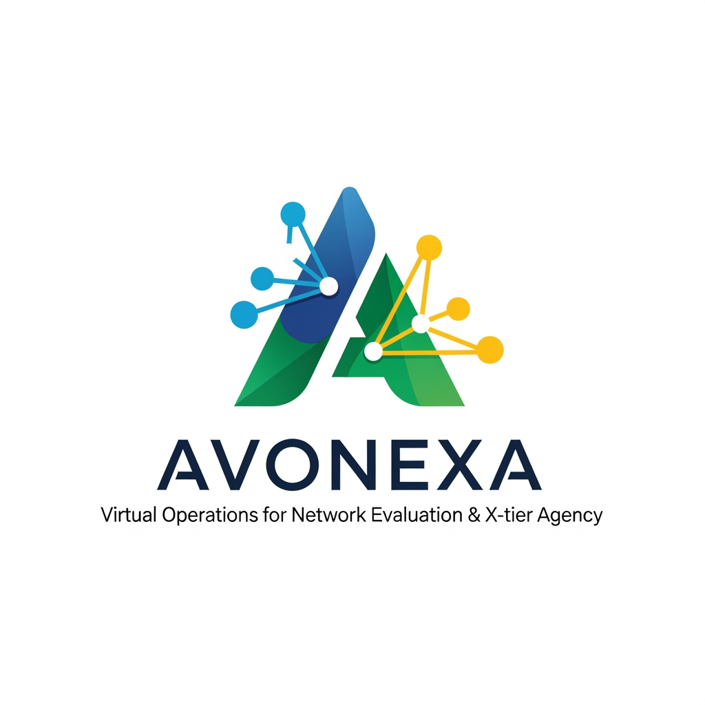 AI Design for কোম্পানির নাম = AVONEXA এটা বাঙালি এগুলো হয়
A = Asima (আপনার নাম)
V = Virtual (ভার্চুয়াল নেটওয়ার্ক)
O = Operations for (অপারেশনস ফর)
N = Network (নেটওয়ার্ক)
E = Evaluation & (কন্টেন্ট মূল্যায়ন)
X = X-tier (সর্বোচ্চ স্তর)
A = Agency (এজেন্সি)
এটা আমার কোম্পানি জন্য লাগবে logo এমন ভাবে দাও বাংলাদেশ এমন কোন কোম্পানির লোগ নেই Give it to bangladesh in such a way that peolpe will look at it and see that color is the best