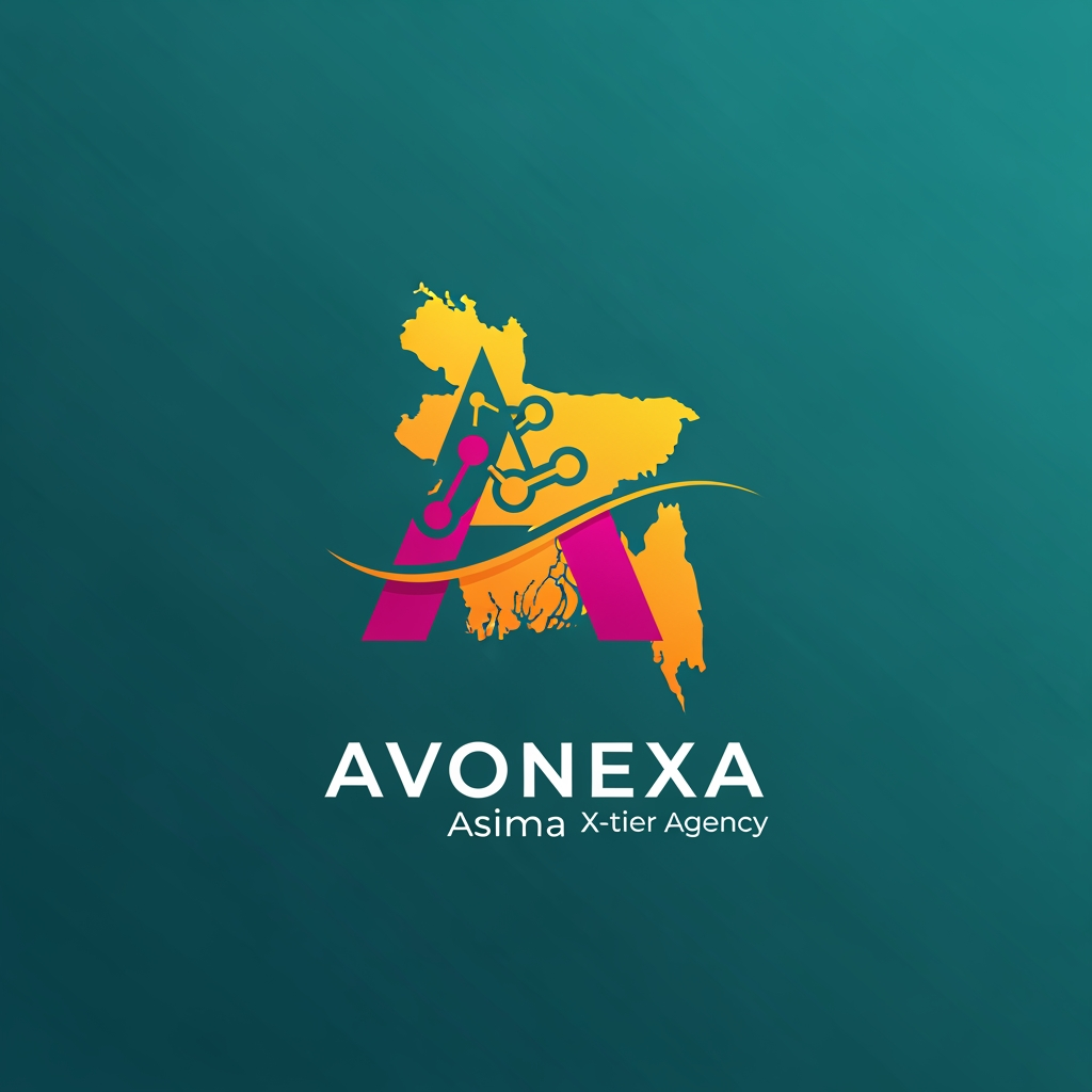 AI Design for কোম্পানির নাম = AVONEXA এটা বাঙালি এগুলো হয়
A = Asima (আপনার নাম)
V = Virtual (ভার্চুয়াল নেটওয়ার্ক)
O = Operations for (অপারেশনস ফর)
N = Network (নেটওয়ার্ক)
E = Evaluation & (কন্টেন্ট মূল্যায়ন)
X = X-tier (সর্বোচ্চ স্তর)
A = Agency (এজেন্সি)
এটা আমার কোম্পানি জন্য লাগবে logo এমন ভাবে দাও বাংলাদেশ এমন কোন কোম্পানির লোগ নেই Give it to bangladesh in such a way that peolpe will look at it and see that color is the best