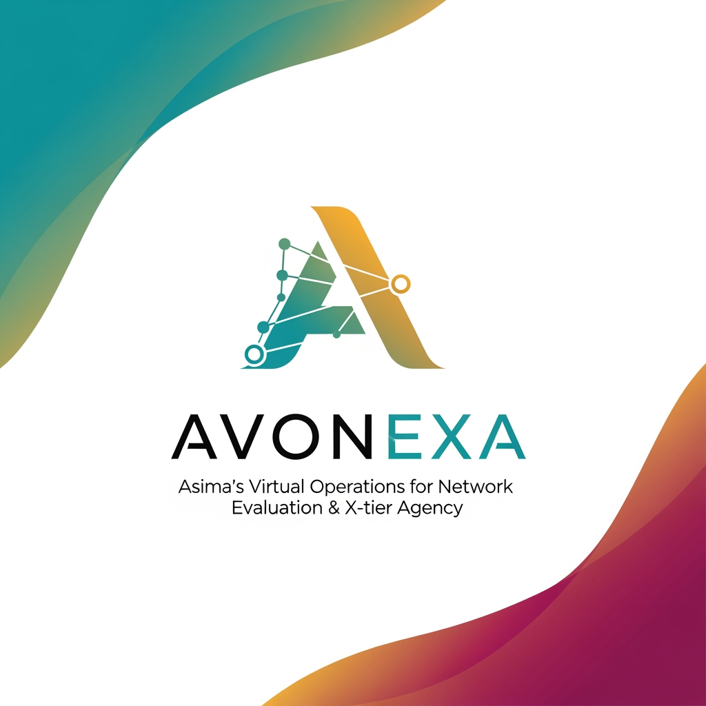 AI Design for কোম্পানির নাম = AVONEXA এটা বাঙালি এগুলো হয়
A = Asima (আপনার নাম)
V = Virtual (ভার্চুয়াল নেটওয়ার্ক)
O = Operations for (অপারেশনস ফর)
N = Network (নেটওয়ার্ক)
E = Evaluation & (কন্টেন্ট মূল্যায়ন)
X = X-tier (সর্বোচ্চ স্তর)
A = Agency (এজেন্সি)
এটা আমার কোম্পানি জন্য লাগবে logo এমন ভাবে দাও বাংলাদেশ এমন কোন কোম্পানির লোগ নেই Give it to bangladesh in such a way that peolpe will look at it and see that color is the best