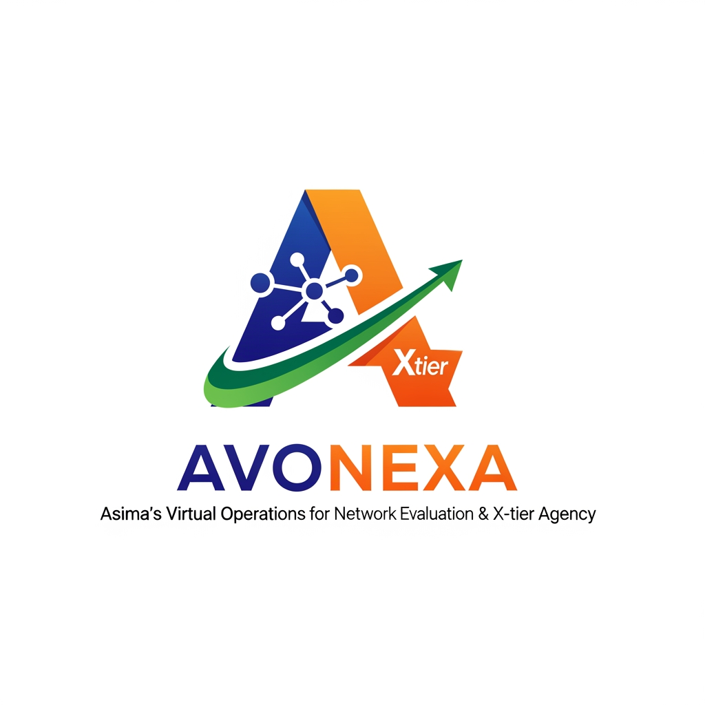 AI Design for কোম্পানির নাম = AVONEXA এটা বাঙালি এগুলো হয়
A = Asima (আপনার নাম)
V = Virtual (ভার্চুয়াল নেটওয়ার্ক)
O = Operations for (অপারেশনস ফর)
N = Network (নেটওয়ার্ক)
E = Evaluation & (কন্টেন্ট মূল্যায়ন)
X = X-tier (সর্বোচ্চ স্তর)
A = Agency (এজেন্সি)
এটা আমার কোম্পানি জন্য লাগবে logo এমন ভাবে দাও বাংলাদেশ এমন কোন কোম্পানির লোগ নেই Give it to bangladesh in such a way that peolpe will look at it and see that color is the best