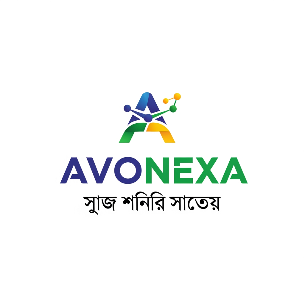 AI Design for কোম্পানির নাম = AVONEXA এটা বাঙালি এগুলো হয়
A = Asima (আপনার নাম)
V = Virtual (ভার্চুয়াল নেটওয়ার্ক)
O = Operations for (অপারেশনস ফর)
N = Network (নেটওয়ার্ক)
E = Evaluation & (কন্টেন্ট মূল্যায়ন)
X = X-tier (সর্বোচ্চ স্তর)
A = Agency (এজেন্সি)
এটা আমার কোম্পানি জন্য লাগবে logo এমন ভাবে দাও বাংলাদেশ এমন কোন কোম্পানির লোগ নেই Give it to bangladesh in such a way that peolpe will look at it and see that color is the best