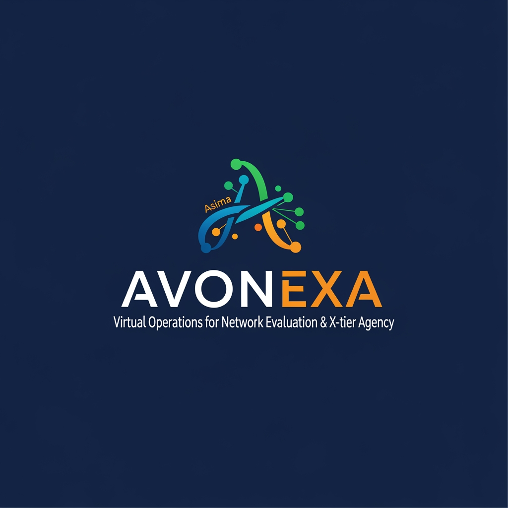 AI Design for কোম্পানির নাম = AVONEXA এটা বাঙালি এগুলো হয়
A = Asima (আপনার নাম)
V = Virtual (ভার্চুয়াল নেটওয়ার্ক)
O = Operations for (অপারেশনস ফর)
N = Network (নেটওয়ার্ক)
E = Evaluation & (কন্টেন্ট মূল্যায়ন)
X = X-tier (সর্বোচ্চ স্তর)
A = Agency (এজেন্সি)
এটা আমার কোম্পানি জন্য লাগবে logo এমন ভাবে দাও বাংলাদেশ এমন কোন কোম্পানির লোগ নেই
