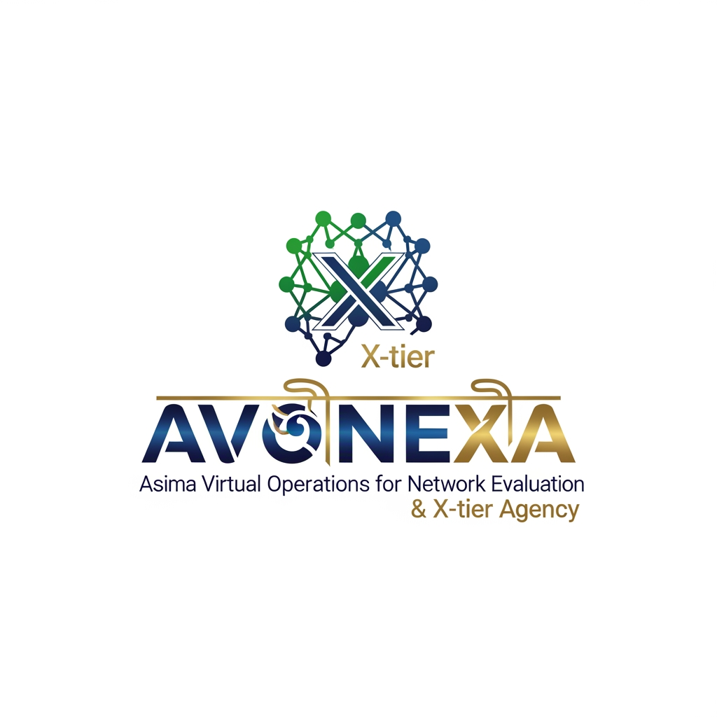 AI Design for কোম্পানির নাম = AVONEXA এটা বাঙালি এগুলো হয়
A = Asima (আপনার নাম)
V = Virtual (ভার্চুয়াল নেটওয়ার্ক)
O = Operations for (অপারেশনস ফর)
N = Network (নেটওয়ার্ক)
E = Evaluation & (কন্টেন্ট মূল্যায়ন)
X = X-tier (সর্বোচ্চ স্তর)
A = Agency (এজেন্সি)
এটা আমার কোম্পানি জন্য লাগবে logo এমন ভাবে দাও বাংলাদেশ এমন কোন কোম্পানির লোগ নেই
