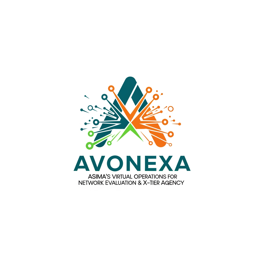 AI Design for কোম্পানির নাম = AVONEXA এটা বাঙালি এগুলো হয়
A = Asima (আপনার নাম)
V = Virtual (ভার্চুয়াল নেটওয়ার্ক)
O = Operations for (অপারেশনস ফর)
N = Network (নেটওয়ার্ক)
E = Evaluation & (কন্টেন্ট মূল্যায়ন)
X = X-tier (সর্বোচ্চ স্তর)
A = Agency (এজেন্সি)
এটা আমার কোম্পানি জন্য লাগবে logo এমন ভাবে দাও বাংলাদেশ এমন কোন কোম্পানির লোগ নেই Give it to bangladesh in such a way that peolpe will look at it and see that color is the best