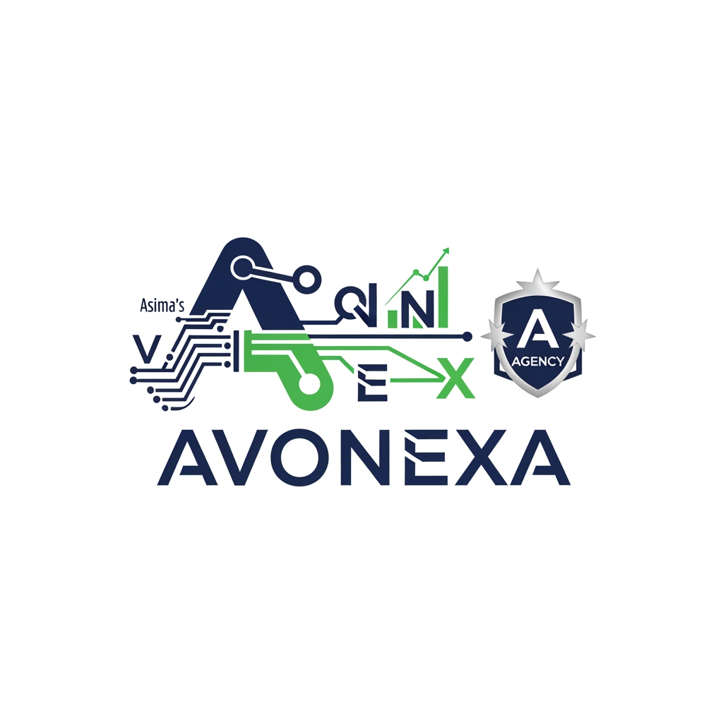 AI Design for কোম্পানির নাম = AVONEXA এটা বাঙালি এগুলো হয়
A = Asima (আপনার নাম)
V = Virtual (ভার্চুয়াল নেটওয়ার্ক)
O = Operations for (অপারেশনস ফর)
N = Network (নেটওয়ার্ক)
E = Evaluation & (কন্টেন্ট মূল্যায়ন)
X = X-tier (সর্বোচ্চ স্তর)
A = Agency (এজেন্সি)
এটা আমার কোম্পানি জন্য লাগবে logo এমন ভাবে দাও বাংলাদেশ এমন কোন কোম্পানির লোগ নেই