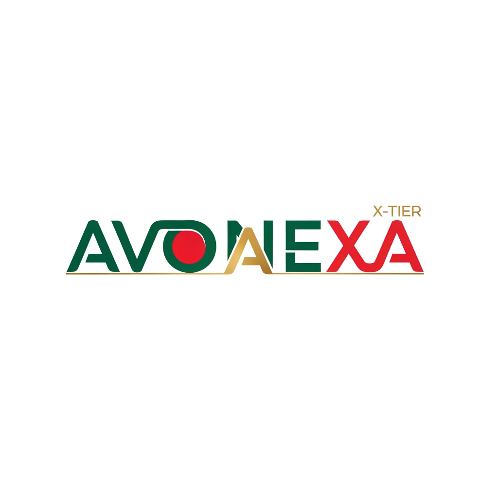 AI Design for কোম্পানির নাম = AVONEXA এটা বাঙালি এগুলো হয়
A = Asima (আপনার নাম)
V = Virtual (ভার্চুয়াল নেটওয়ার্ক)
O = Operations for (অপারেশনস ফর)
N = Network (নেটওয়ার্ক)
E = Evaluation & (কন্টেন্ট মূল্যায়ন)
X = X-tier (সর্বোচ্চ স্তর)
A = Agency (এজেন্সি)
এটা আমার কোম্পানি জন্য লাগবে logo এমন ভাবে দাও বাংলাদেশ এমন কোন কোম্পানির লোগ নেই