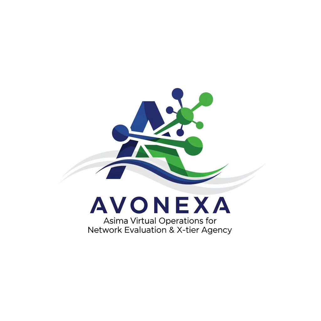 AI Design for কোম্পানির নাম = AVONEXA এটা বাঙালি এগুলো হয়
A = Asima (আপনার নাম)
V = Virtual (ভার্চুয়াল নেটওয়ার্ক)
O = Operations for (অপারেশনস ফর)
N = Network (নেটওয়ার্ক)
E = Evaluation & (কন্টেন্ট মূল্যায়ন)
X = X-tier (সর্বোচ্চ স্তর)
A = Agency (এজেন্সি)
এটা আমার কোম্পানি জন্য লাগবে logo এমন ভাবে দাও বাংলাদেশ এমন কোন কোম্পানির লোগ নেই