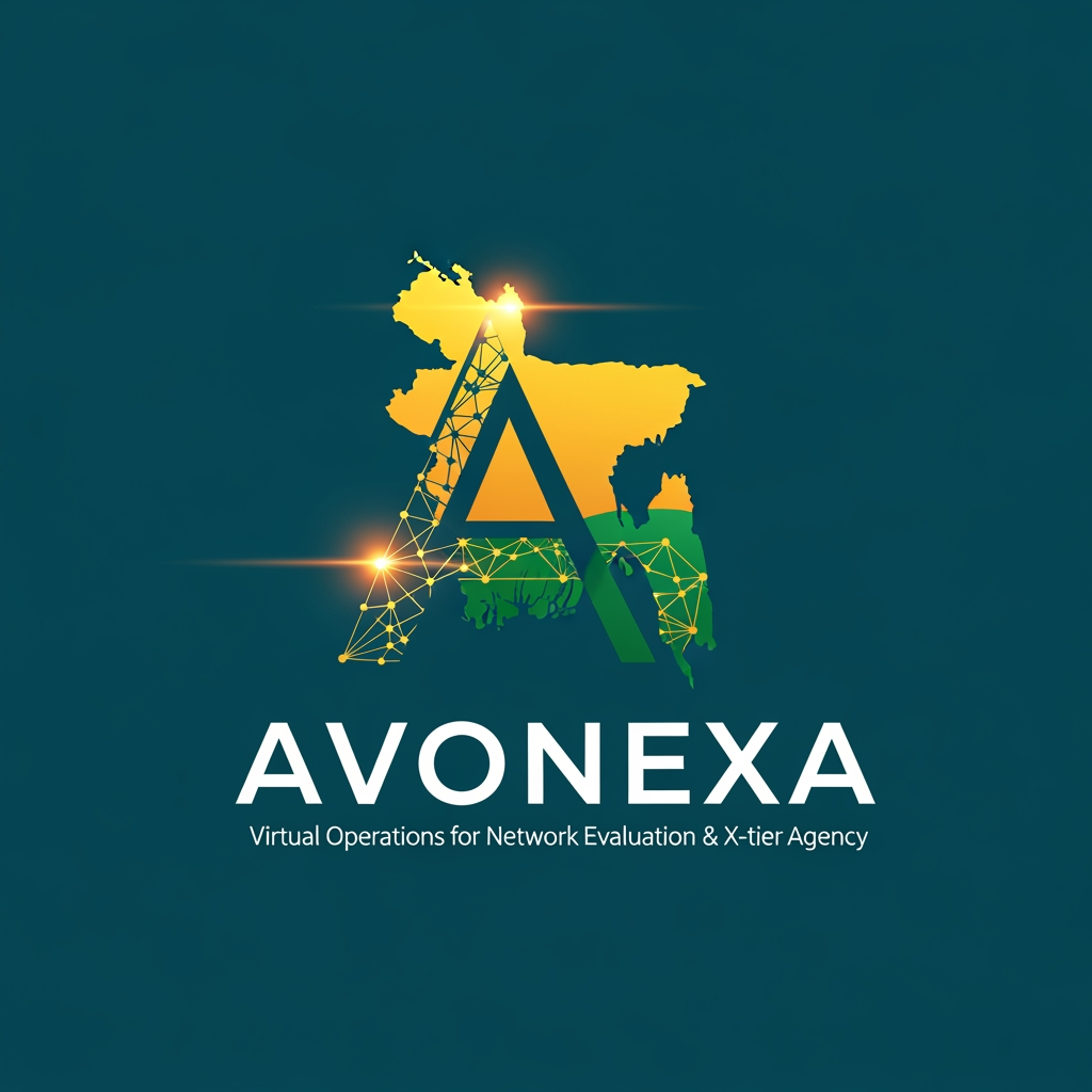 AI Design for কোম্পানির নাম = AVONEXA এটা বাঙালি এগুলো হয়
A = Asima (আপনার নাম)
V = Virtual (ভার্চুয়াল নেটওয়ার্ক)
O = Operations for (অপারেশনস ফর)
N = Network (নেটওয়ার্ক)
E = Evaluation & (কন্টেন্ট মূল্যায়ন)
X = X-tier (সর্বোচ্চ স্তর)
A = Agency (এজেন্সি)
এটা আমার কোম্পানি জন্য লাগবে logo এমন ভাবে দাও বাংলাদেশ এমন কোন কোম্পানির লোগ নেই Give it to bangladesh in such a way that peolpe will look at it and see that color is the best