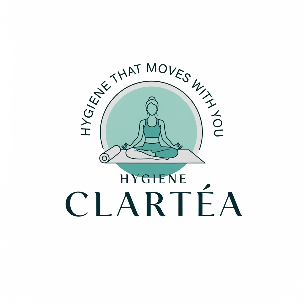 AI Design for it its for a sports accessory brand Clartéa hygiene that moves with you make a logo ita a for a yoga amt