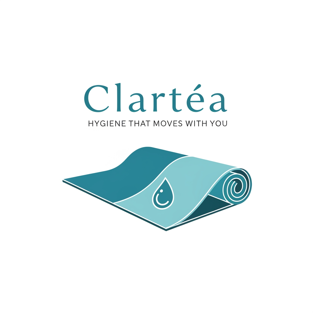 AI Design for it its for a sports accessory brand Clartéa hygiene that moves with you make a logo ita a for a yoga amt