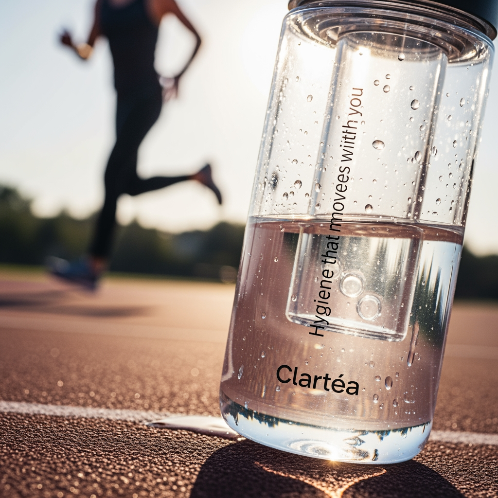 AI Design for it its for a sports accessory brand Clartéa hygiene that moves with you