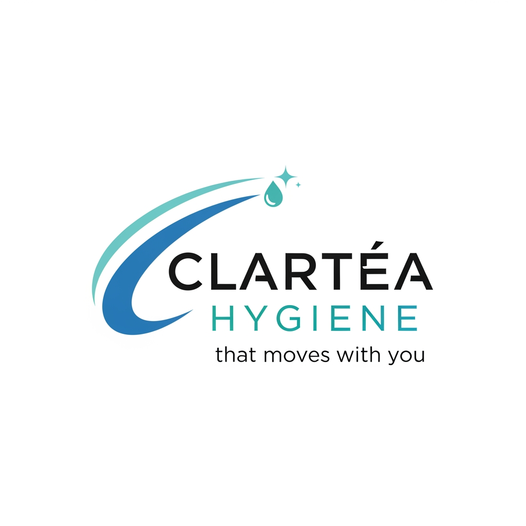 AI Design for it its for a sports accessory brand Clartéa hygiene that moves with you make a logo