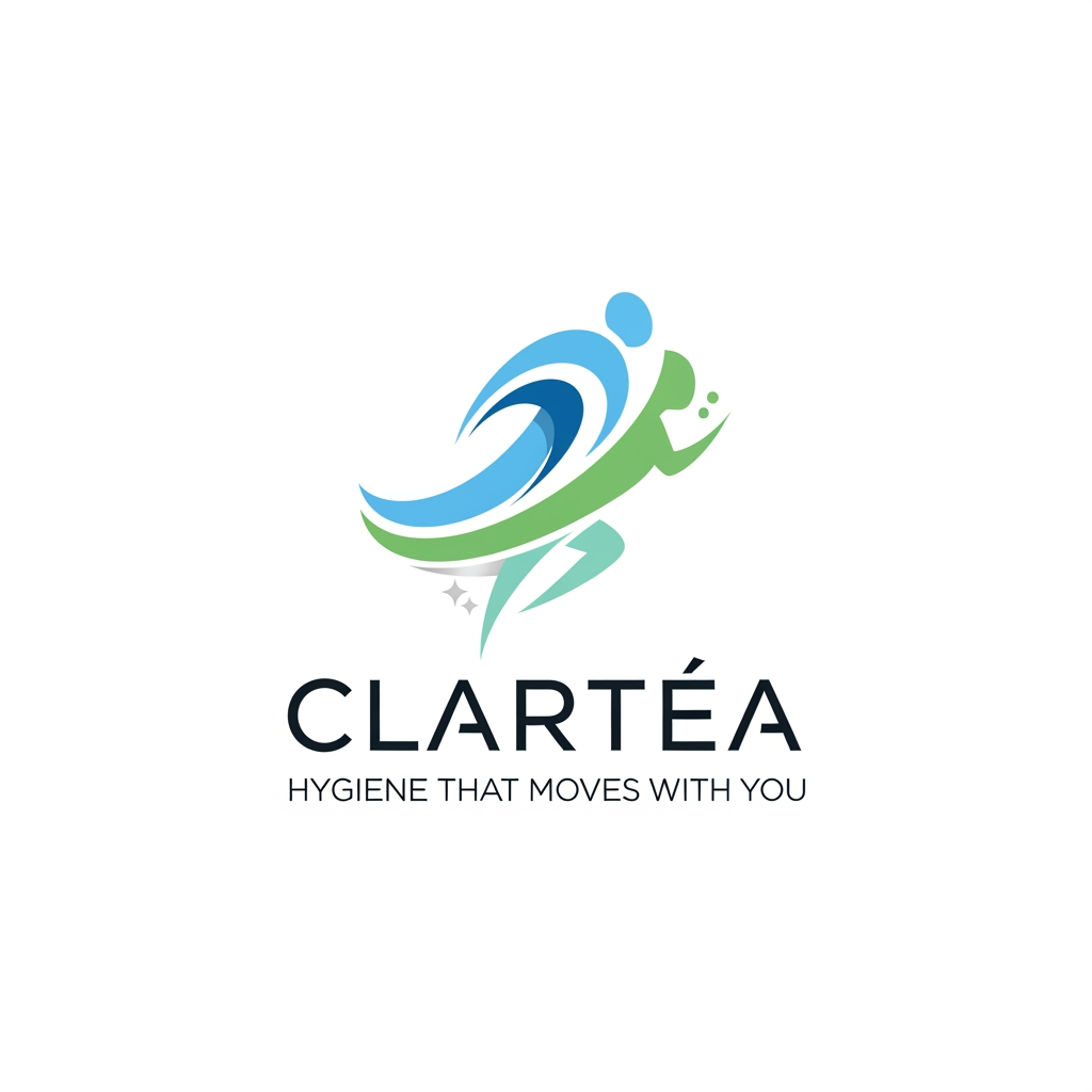 AI Design for it its for a sports accessory brand Clartéa hygiene that moves with you make a logo