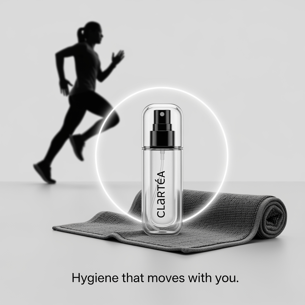 AI Design for it its for a sports accessory brand Clartéa hygiene that moves with you
