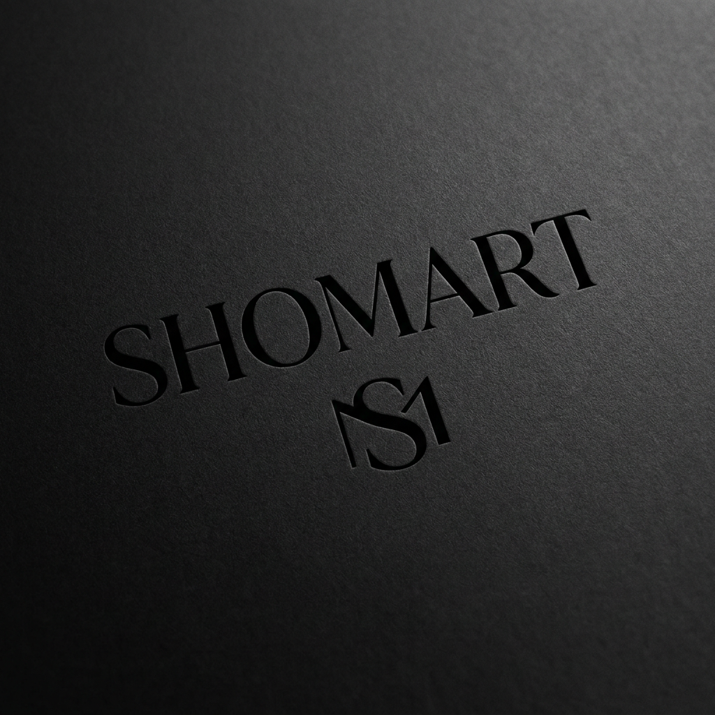 AI Design for A sophisticated and minimalist luxury logo for a store named 'Shomart', featuring elegant, high-contrast black typography on a clean, premium matte background. The design should emphasize clean lines, modern serif fonts, and a refined aesthetic to convey exclusivity and high-end retail quality.