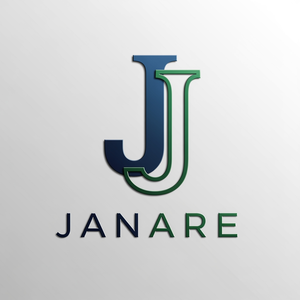 AI Design for MI CREI UN LOGO DI UNA J GRANDE E DOPPIA CON LA SCRITTA SOTTO JANARE