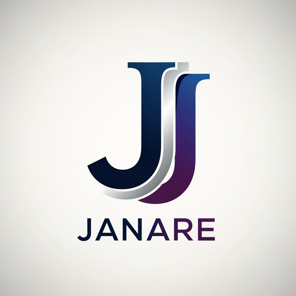 AI Design for MI CREI UN LOGO DI UNA J GRANDE E DOPPIA CON LA SCRITTA SOTTO JANARE