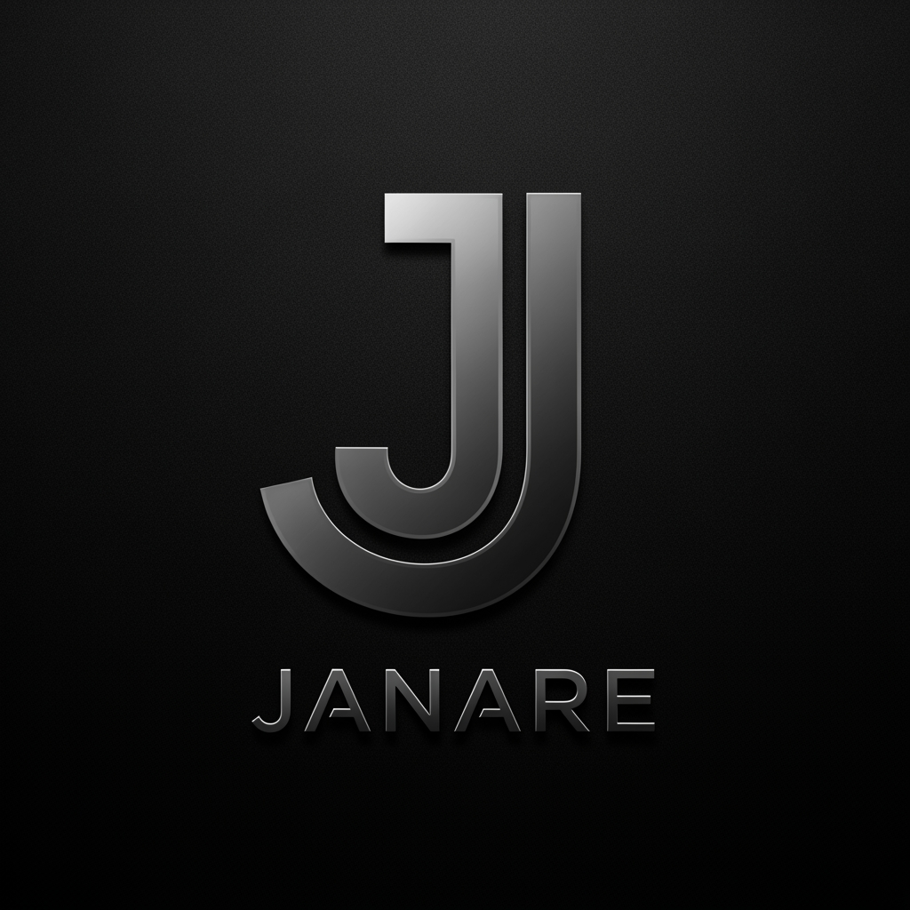 AI Design for MI CREI UN LOGO DI UNA J GRANDE E DOPPIA CON LA SCRITTA SOTTO JANARE