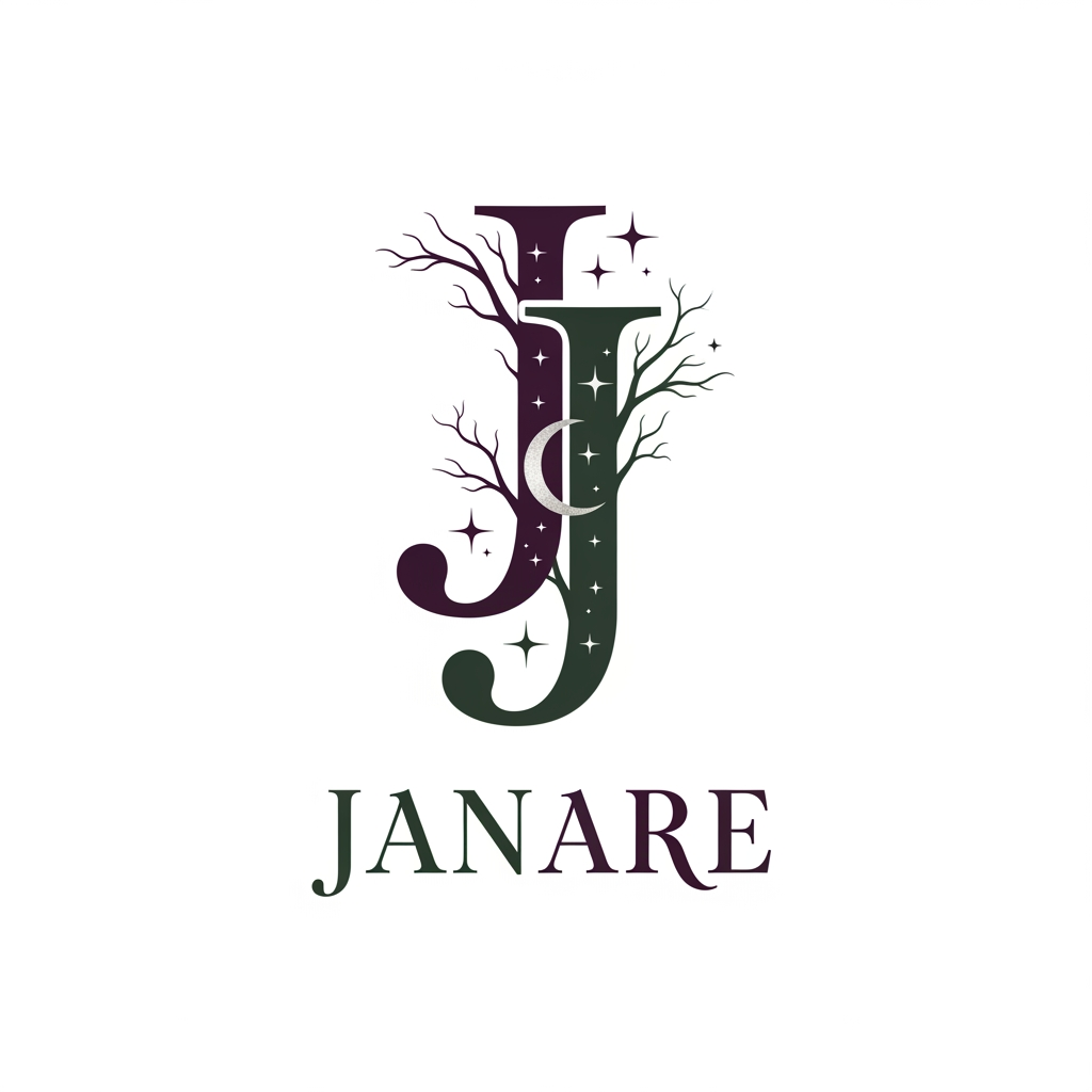 AI Design for MI CREI UN LOGO DI UNA J GRANDE E DOPPIA CON LA SCRITTA SOTTO JANARE DEVE ESSERE ISPIRATO ALLE STREGHE PERCHè è UN LOGO PER LA LEGGENDA BENEVENTANA SULLE JANARE E IL NOCE PERO VOGLIO CHE ME LO CREI PULITO