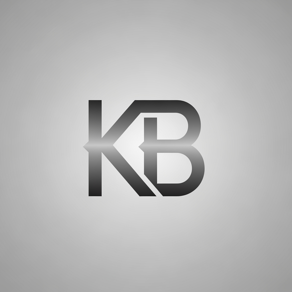 AI Design for My name is KRiz bru , Since my initials are KB, a sleek monogram is a highly professional route. Imagine a sharp, geometric "K" where the arm and leg seamlessly blend or interlock into the straight spine of the "B".