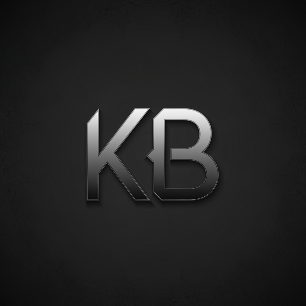 AI Design for My name is KRiz bru , Since my initials are KB, a sleek monogram is a highly professional route. Imagine a sharp, geometric "K" where the arm and leg seamlessly blend or interlock into the straight spine of the "B".