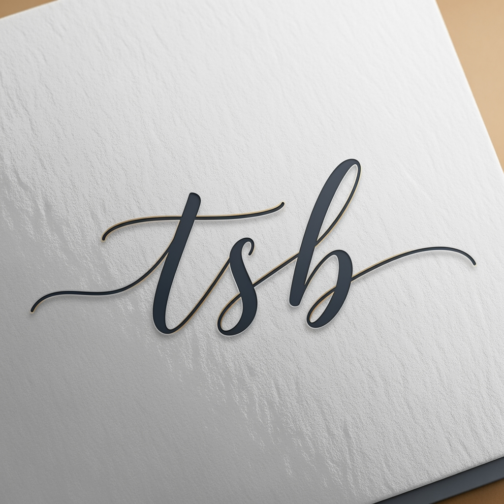 AI Design for MY name is starting t so a logo with t s and b tht looks amazing for social media more calliography smaller and for proffesional use