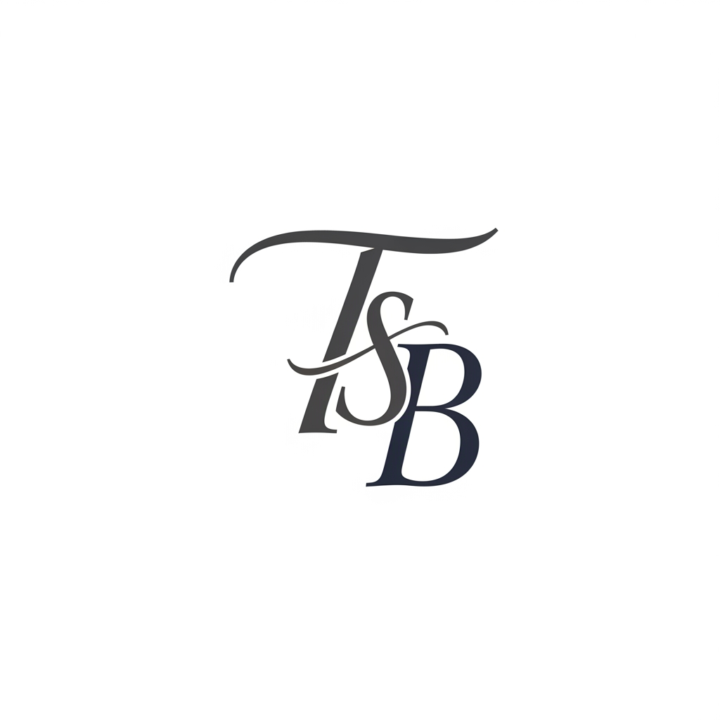AI Design for MY name is starting t so a logo with t s and b tht looks amazing for social media more calliography smaller and for proffesional use