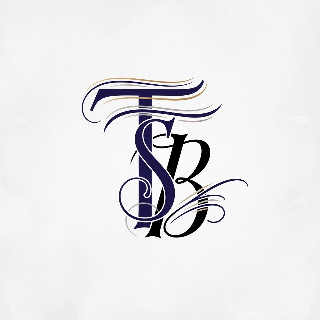 AI Design for MY name is starting t so a logo with t s and b tht looks amazing for social media more calliography