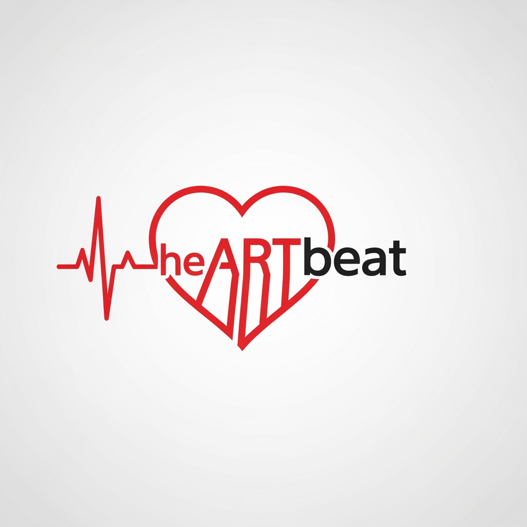 AI Design for make a logo of heart beat and the 'art 'in the heart want design like 'heART beat '