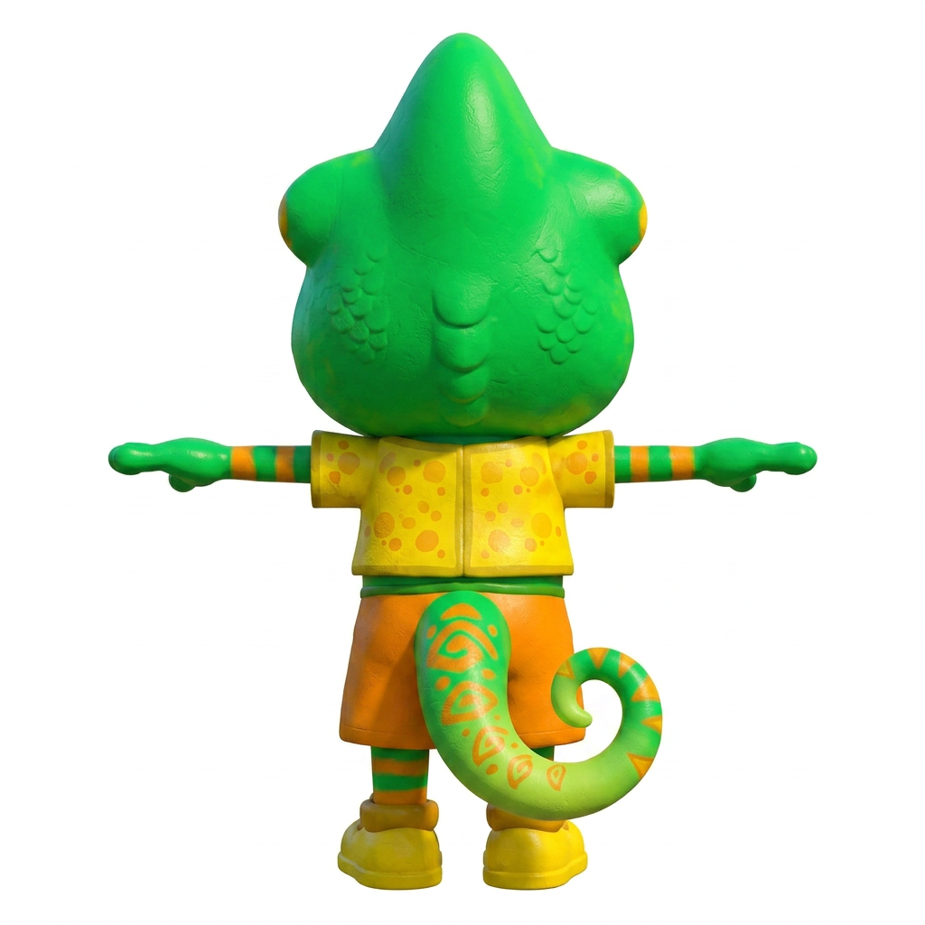 AI Design for alright amazing but please maake a back view and and its really basic he doesnt have much present at the back and he doesnt ahev a crest spikes