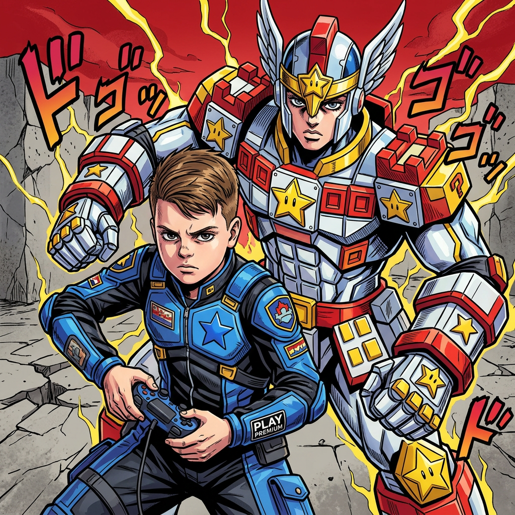AI Design for Can you design me a JoJo's bizarre adventure style stand a stand is an embodiment of power that is described with the soul that is typically larger than the user stands right behind them in battle now you can feel free to take some creative liberties and add their own colors designs and even make me we are uniform that is related to the p