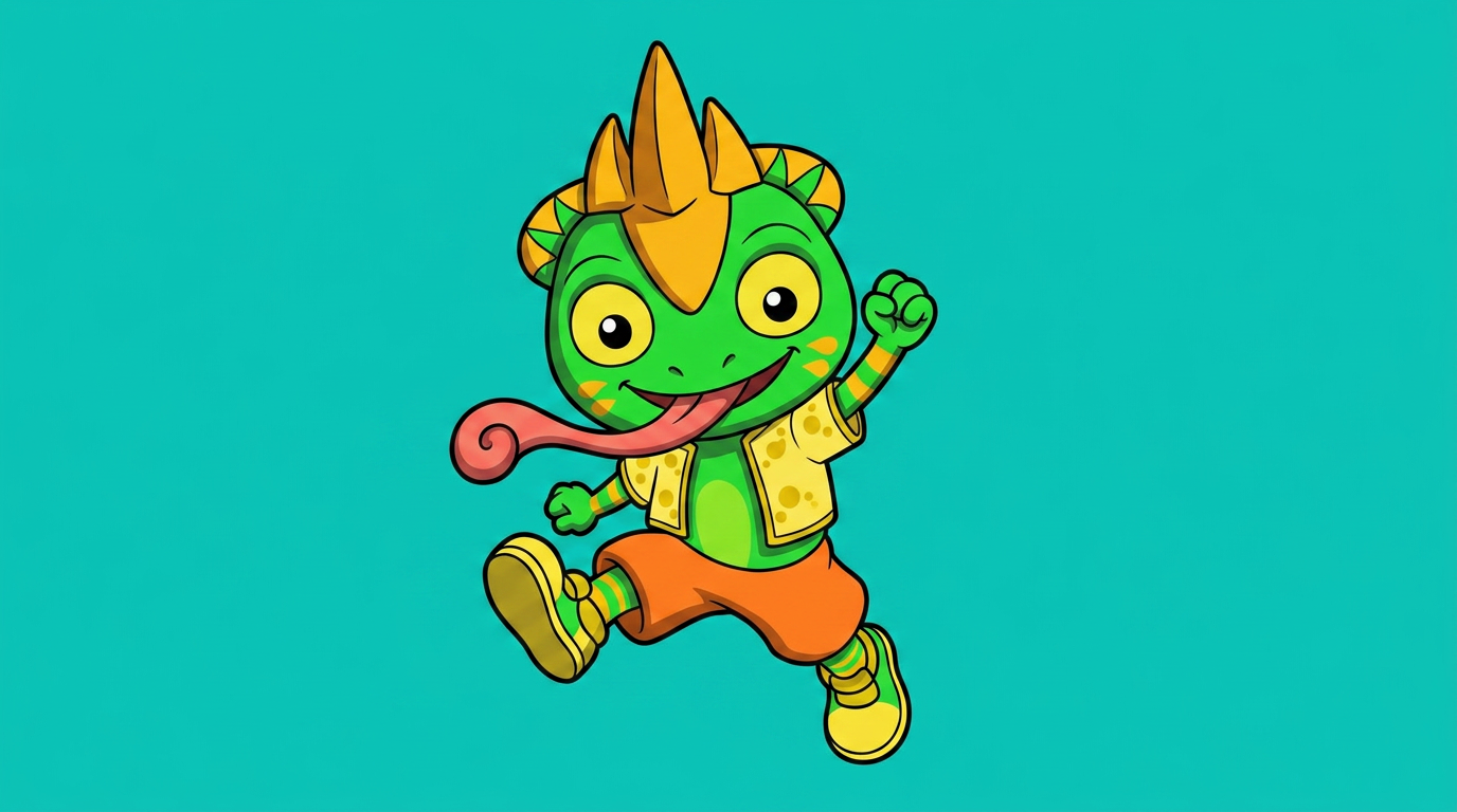 AI Design for remove background put charachter in a cartoon art style with simple colours minimal shading bold black lineart and vubrant colouring