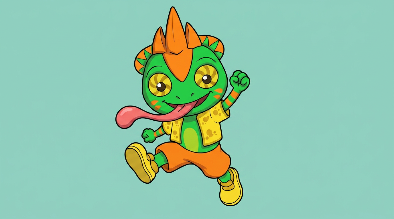 AI Design for remove background put charachter in a cartoon art style with simple colours minimal shading bold black lineart and vubrant colouring