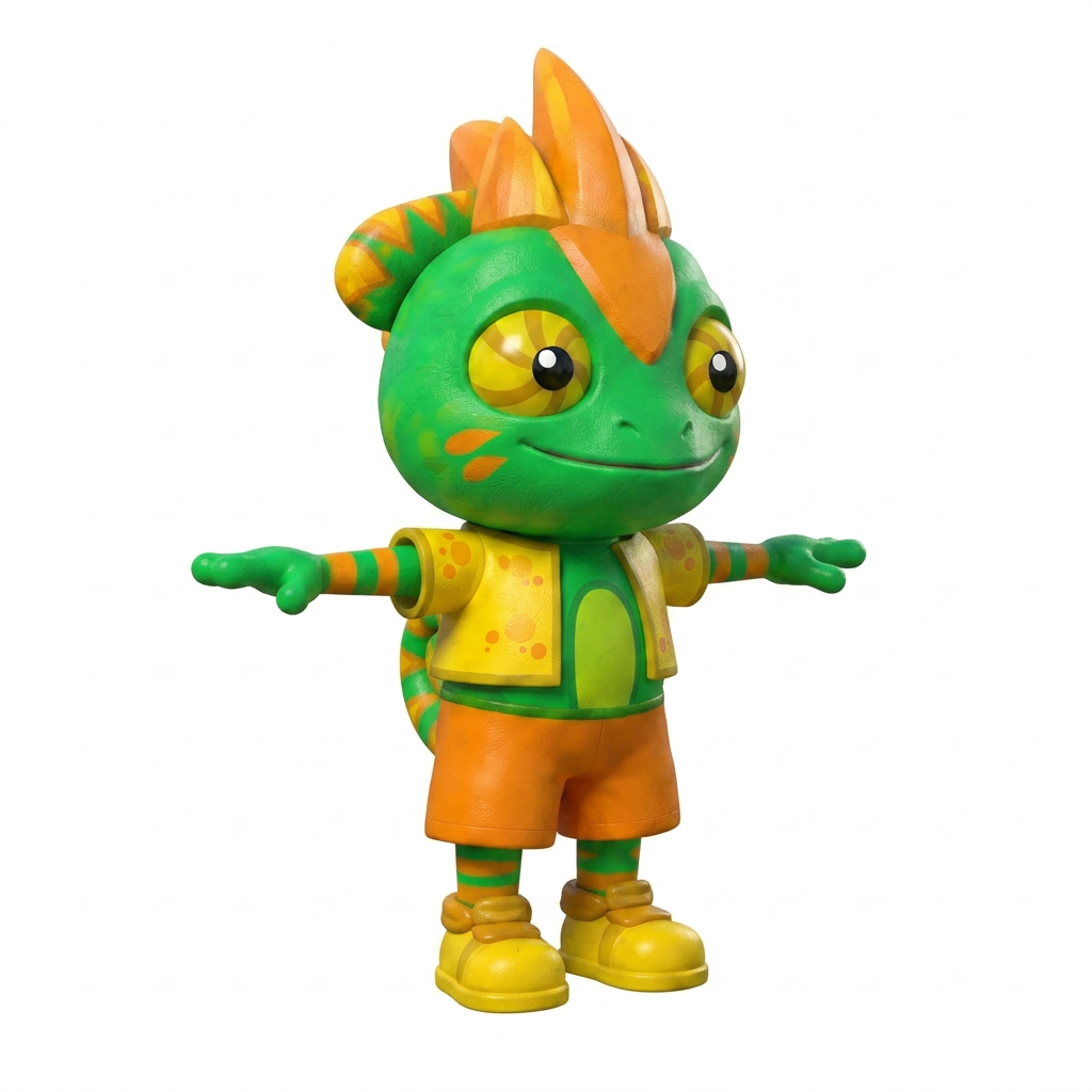 AI Design for rotato the charachter to the side but slightly lesss so u can see most of his front side