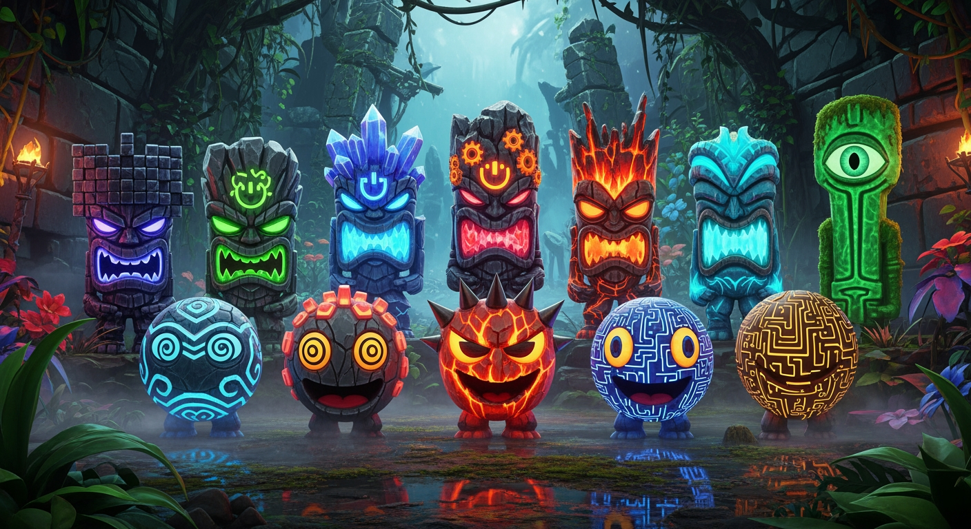 AI Design for make more tiki statue variants and make them more video game like
