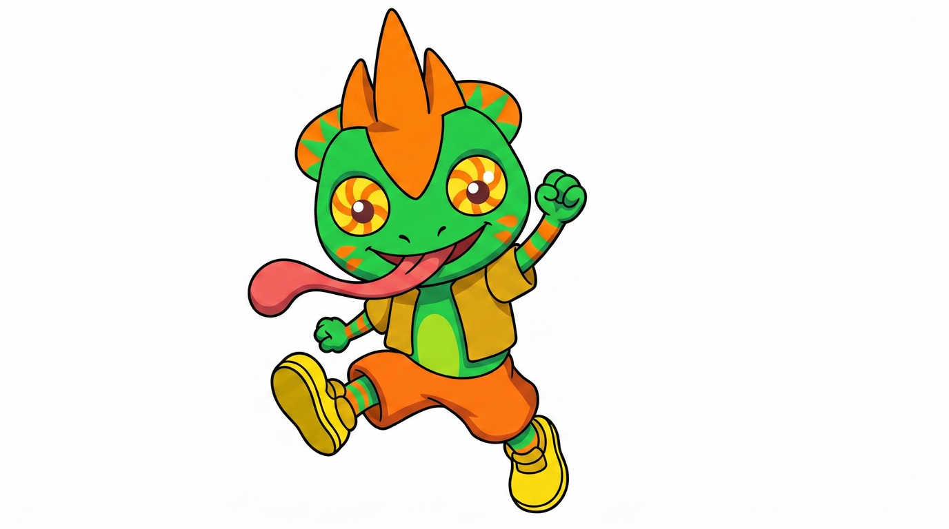 AI Design for remove background put charachter in a cartoon art style with simple colours minimal shading bold black lineart and vubrant colouring