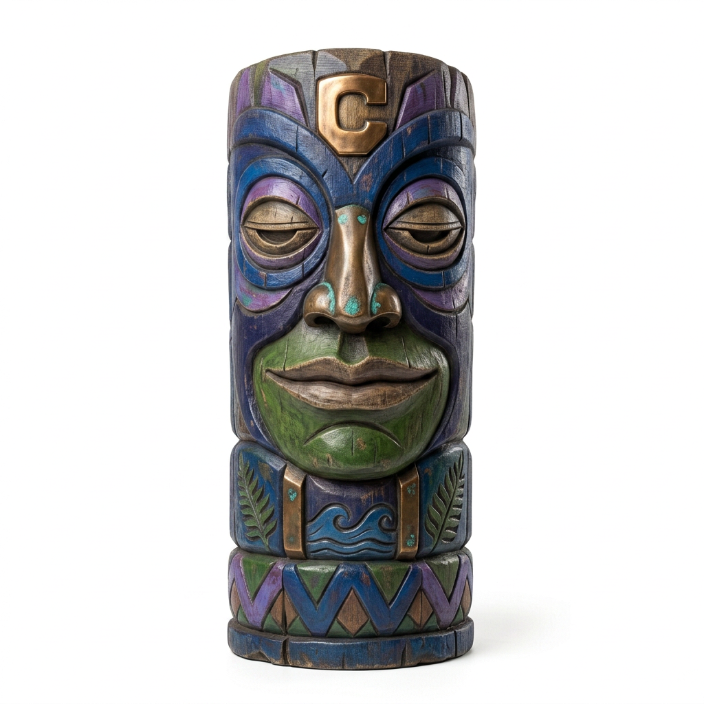 AI Design for create a new variant of the statue with a different facial expression and color patterns
