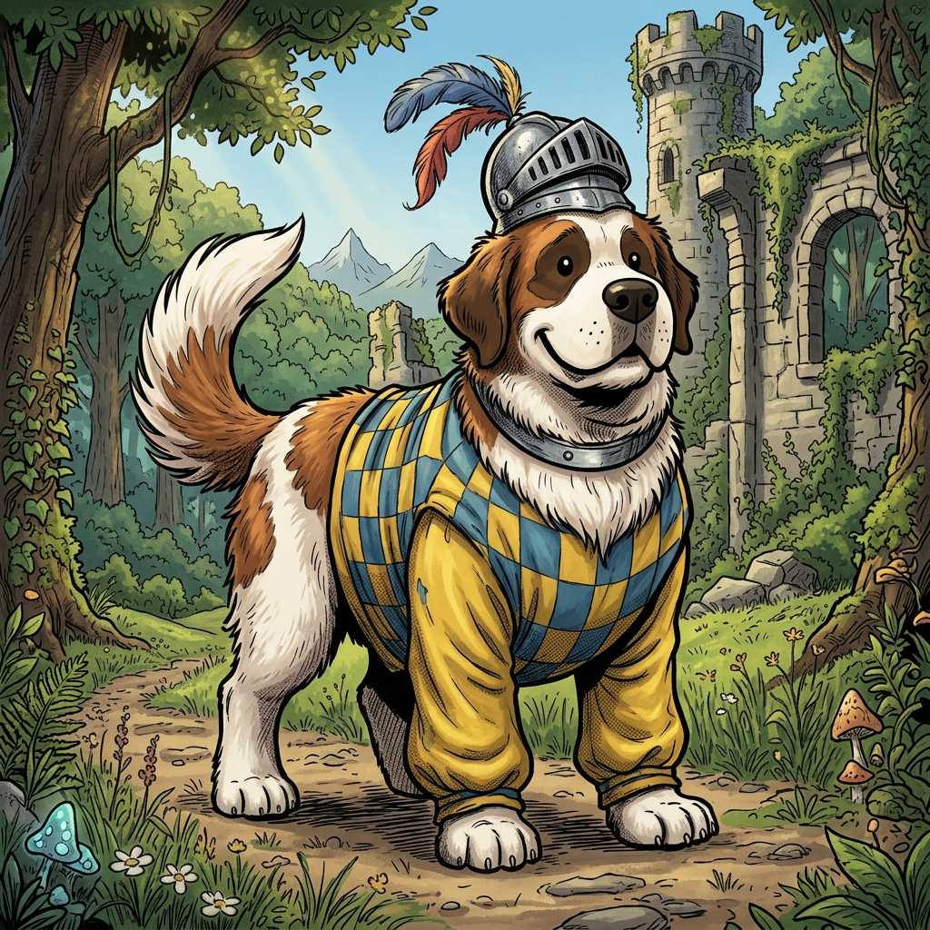 AI Design for Transform the character into a professional fantasy storybook illustration while preserving the exact design, proportions, pose, expression, colors, and simple black dot eyes. Do not redesign the character. Use expressive, confident linework with varied line weight, organic curves, and hand-drawn energy. Combine clean character readability with detailed painterly rendering. Add subtle fur texture, realistic fabric folds, weathered leather details, and natural woodland lighting. Rich forest atmosphere, layered foliage, adventure-novel mood, warm cinematic highlights, and detailed environmental storytelling. The line art should feel lively and artistic rather than perfectly smooth, with thicker outlines on the silhouette and finer interior details. Children's and young-adult fantasy book illustration quality, charming yet heroic, handcrafted traditional illustration feel, highly polished publishing-quality artwork.
You can also add:
Expressive inked linework, variable line thickness, organic brush pen strokes, illustrated fantasy novel aesthetic, detailed but readable, hand-painted storybook textures, classic adventure book charm.
The key phrase I'd definitely include is:
"Preserve the simple dot eyes and original proportions; increase artistic detail through linework, texture, lighting, and rendering rather than redesigning the character."
That tells the AI not to "upgrade" the face into realistic eyes, which is what often happens.