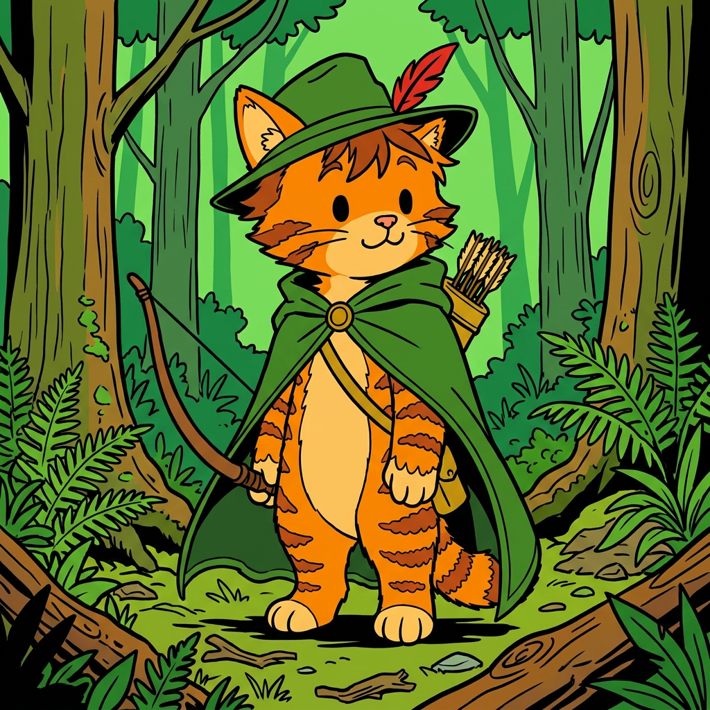 AI Design for more bolder comic book art szle lines in forest minimal shading vibrant colours onlz one version on the image bold black lines less detail like wrinklz lines more curvz and bolder thick lines i will give u an image for INSPIRATION