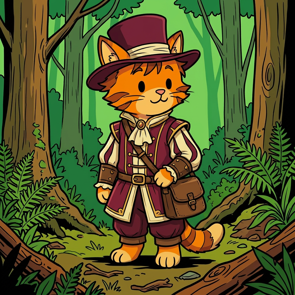 AI Design for cat in the promptbar is not a lion nor tiger just an inpiration for cats colours the cat description is the promptbar cats distant predcessors so use him as inspo .
🐱 Cedric Embermane
Colors:
clothes middle ages
Burgundy
Cream
Reason:
Warm, dependable, family-oriented. old wears a top hat dot eyes same style different clothes