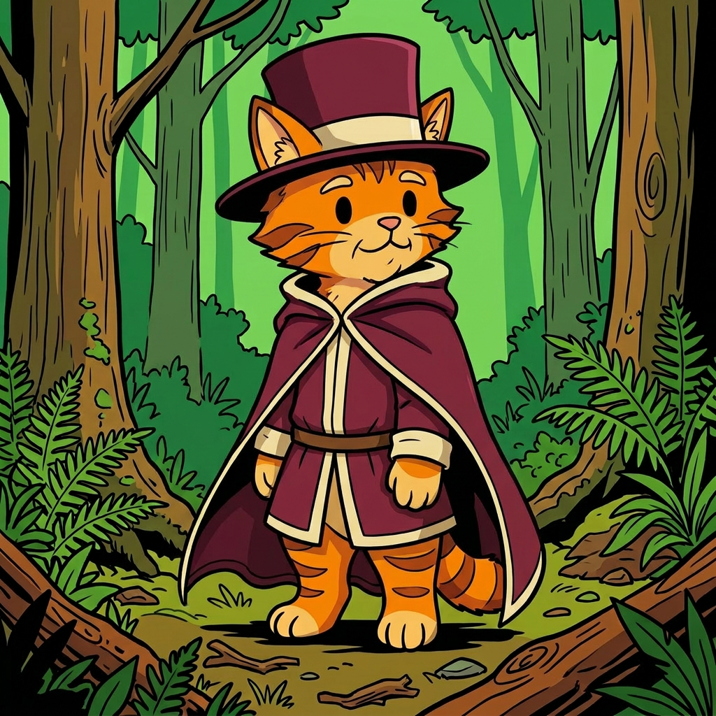 AI Design for cat in the promptbar is not a lion nor tiger just an inpiration for cats colours the cat description is the promptbar cats distant predcessors so use him as inspo .
🐱 Cedric Embermane
Colors:
clothes middle ages
Burgundy
Cream
Reason:
Warm, dependable, family-oriented. old wears a top hat dot eyes same style different clothes