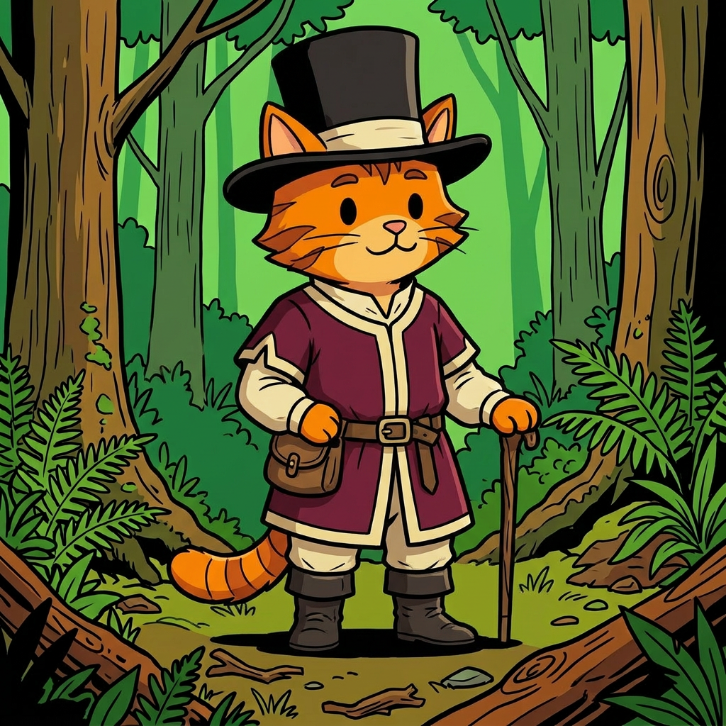 AI Design for cat in the promptbar is not a lion nor tiger just an inpiration for cats colours the cat description is the promptbar cats distant predcessors so use him as inspo .
🐱 Cedric Embermane
Colors:
clothes middle ages
Burgundy
Cream
Reason:
Warm, dependable, family-oriented. old wears a top hat dot eyes same style different clothes