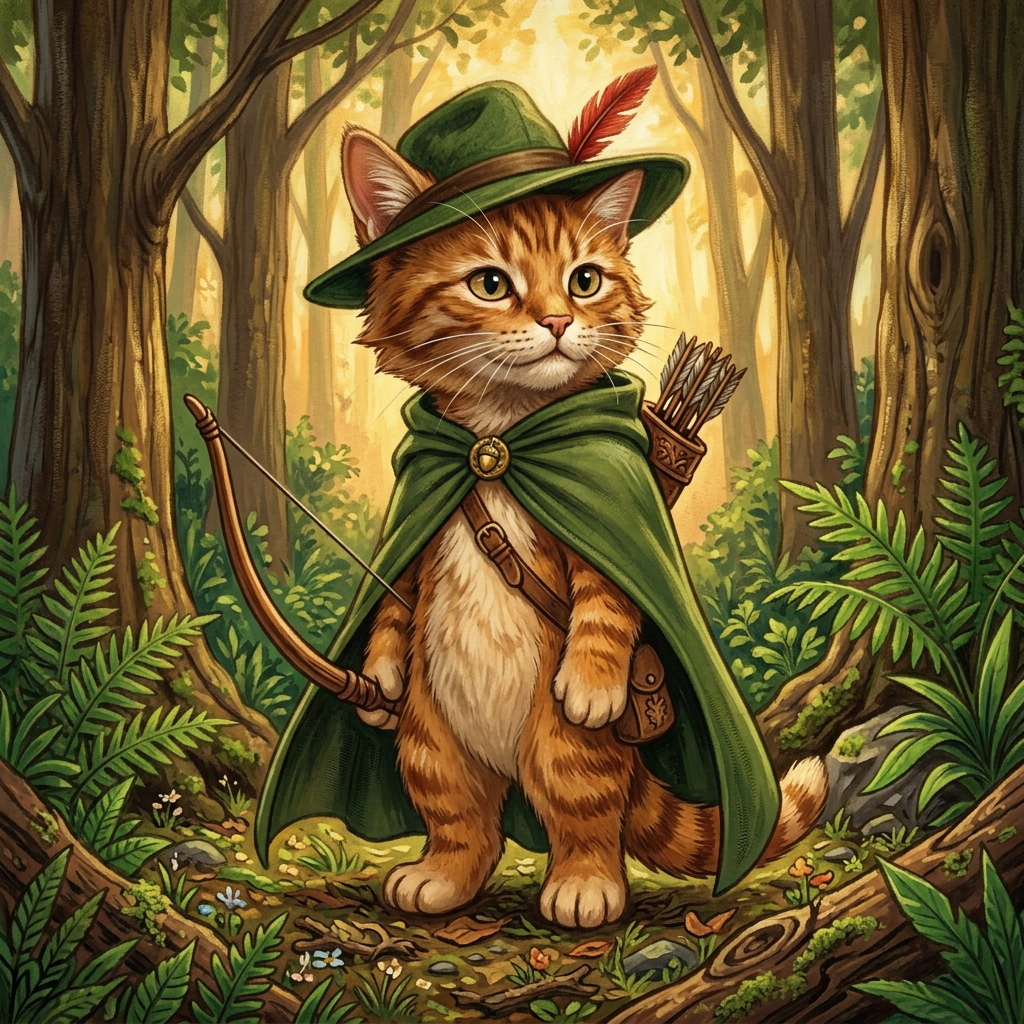 AI Design for The **Redwall** art style (especially in the book covers and illustrated editions by artists like **Chris Wormell**, **Troy Howell**, and others) has a very distinctive look:
### Characters
* Animals are **anthropomorphic** (they walk upright, wear clothes, use weapons, and live like humans).
* They still keep the **real anatomy and features** of their species. A mouse looks like a mouse, a badger looks like a badger, and a fox looks like a fox.
* Faces are expressive but not overly cartoony.
* Fur is often painted with lots of texture and detail.
### Colors
* Rich, warm colors dominate the artwork.
* Deep forest greens, golden sunlight, earthy browns, and bright reds are common.
* The colors feel natural and storybook-like rather than neon or highly saturated.
### Clothing and Equipment
* Medieval-inspired tunics, cloaks, belts, boots, and armor.
* Weapons are simple and heroic: swords, spears, bows, slings, and shields.
* Clothing often reflects the character's personality or species.
### Environments
* Lush forests, abbeys, rivers, mountains, and countryside landscapes.
* Nature feels magical and alive without being overly fantastical.
* Backgrounds are usually detailed and immersive.
### Mood
* Adventurous and heroic.
* Cozy and comforting during peaceful scenes.
* Epic and dramatic during battles.
* Feels like a classic fantasy storybook.
### Artistic Technique
* Detailed linework and realistic proportions.
* Painterly shading rather than flat cartoon colors.
* Strong lighting, often with warm sunlight or dramatic shadows.
* Illustrations often resemble a mix of **classic children's book art**, **medieval fantasy paintings**, and **wildlife art**.
A simple way to describe it would be:
> **"Detailed storybook fantasy featuring realistic anthropomorphic woodland animals in a medieval world, painted with rich natural colors, textured fur, and warm, adventurous atmosphere."**
It's less exaggerated than Disney's *Robin Hood* and less cute than *Warrior Cats* artwork, sitting somewhere between a wildlife painting and a classic fantasy illustration. replicate art style in the image