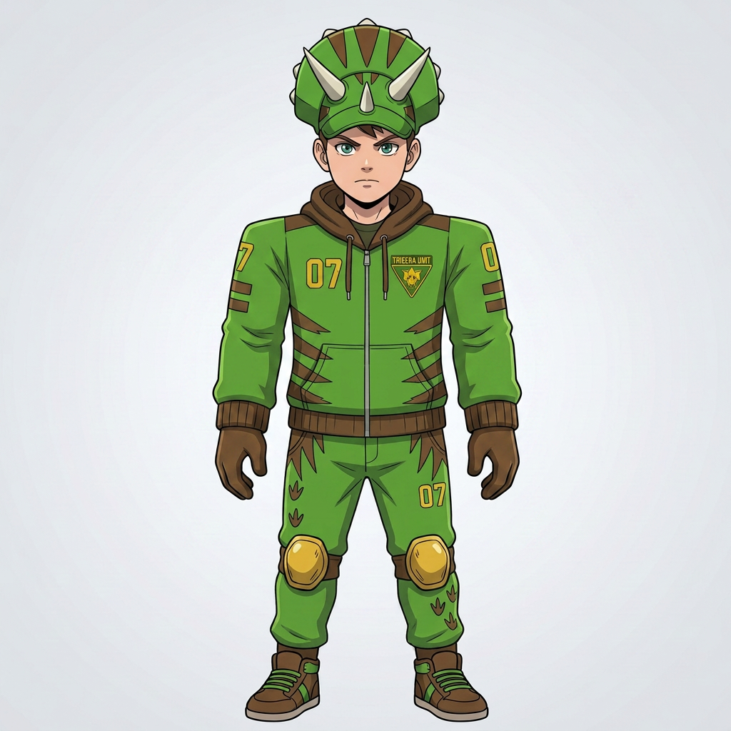AI Design for do brown cuff and give him a roblox anime like body and whole body head etc with same details