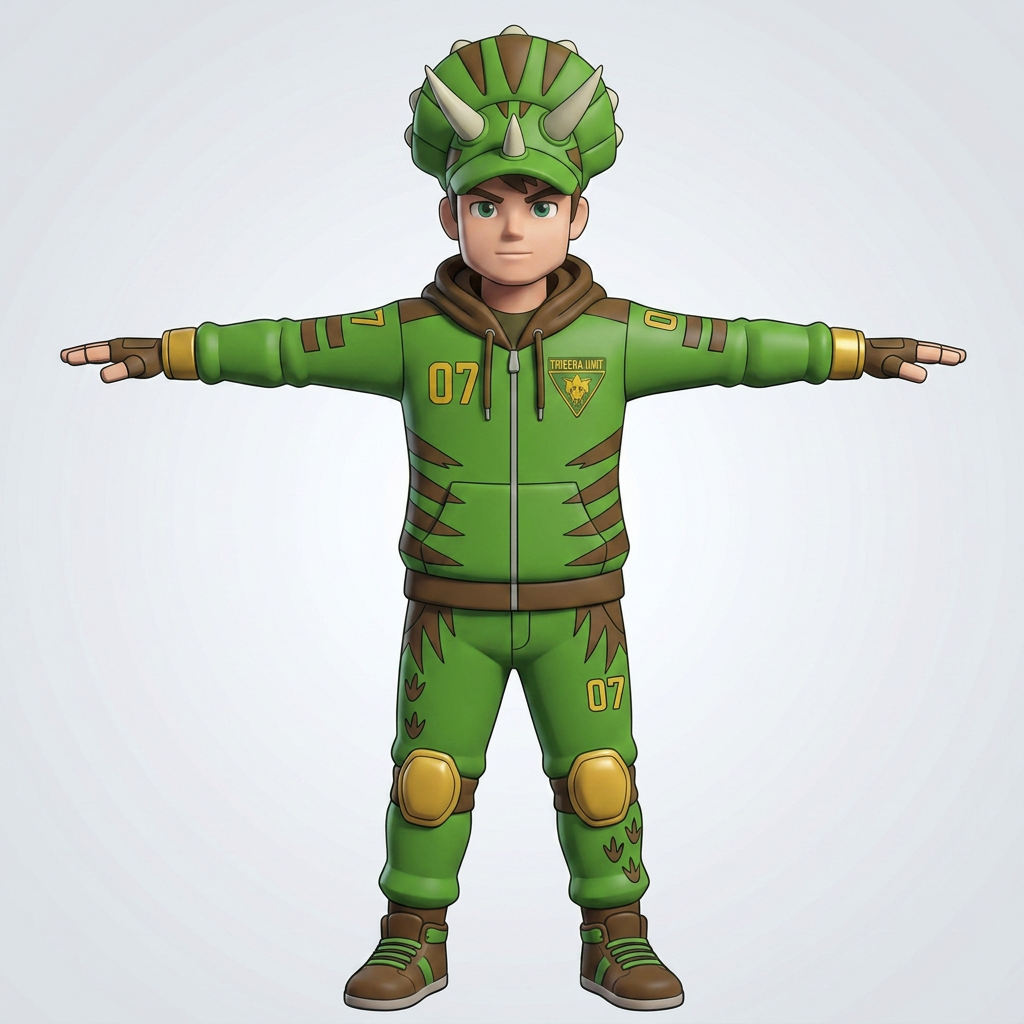 AI Design for blocky body heead curved